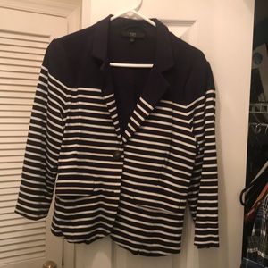Blue striped Ponte blazer